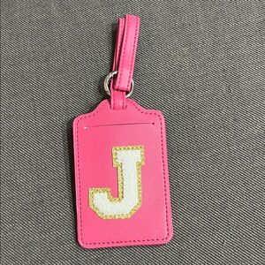 Press on Hot Pink Initial J Luggage Tag new